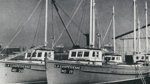 La Gaspésienne no 20 au chantier naval Davie Brothers à Lévis, 1958 Photo : Actualités marines, avril-juin 1958, p.6.