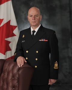 Executive portrait of Chief Petty Officer 1st Class (CPO1) Michel Vigneault MMM, CD. CPO1 Vigneault the Canadian Fleet (Pacific) Fleet Chief Petty Officer has been appointed the Royal Canadian Navy (RCN) Command Chief Petty Officer as of 15 August 2016. The portrait was taken at Maritime Forces Pacific (MARPAC) Imaging Services, Canadian Forces Base (CFB) Esquimalt on 29 June 2016. Image by: Ed Dixon, MARPAC Imaging Services ET2016-0237-03