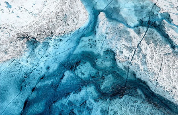 Images aériennes sur la banquise groenlandaise