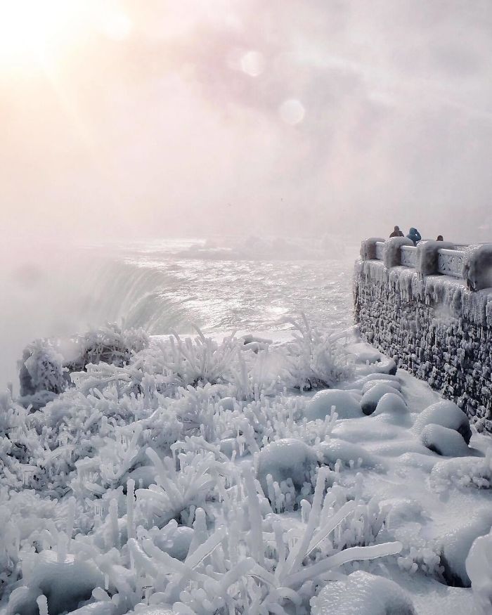 Photographies des chutes du Niagara gelées