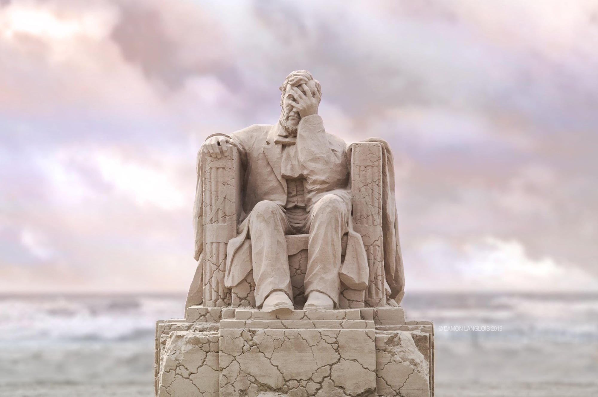 Superbe reproduction de sable d’Abraham Lincoln