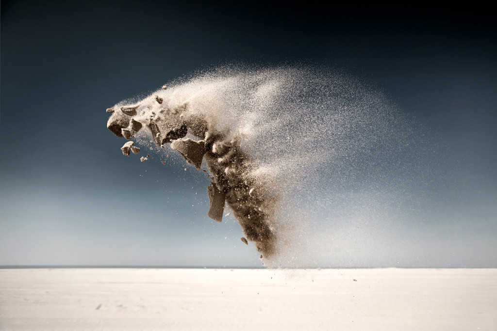 Sand comes alive and creatures are born in frozen moments of weightlessness...