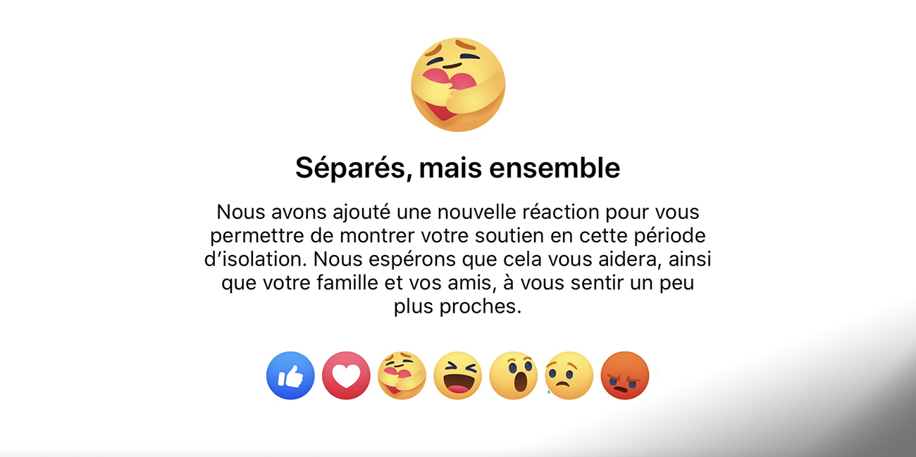 Confinement : Facebook lance le nouveau bouton réaction « solidaire »