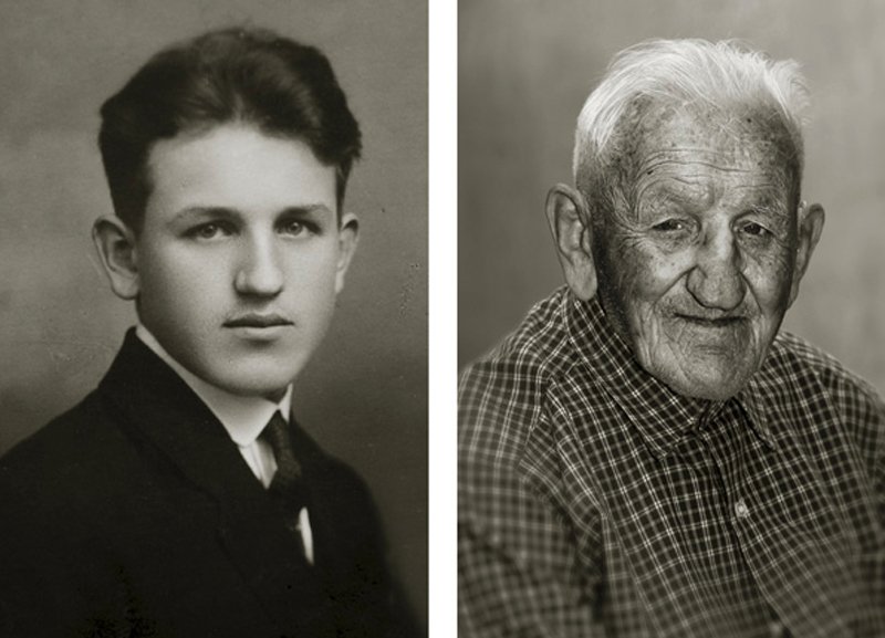 Photos de personnes en jeunes adultes et à 100 ans!