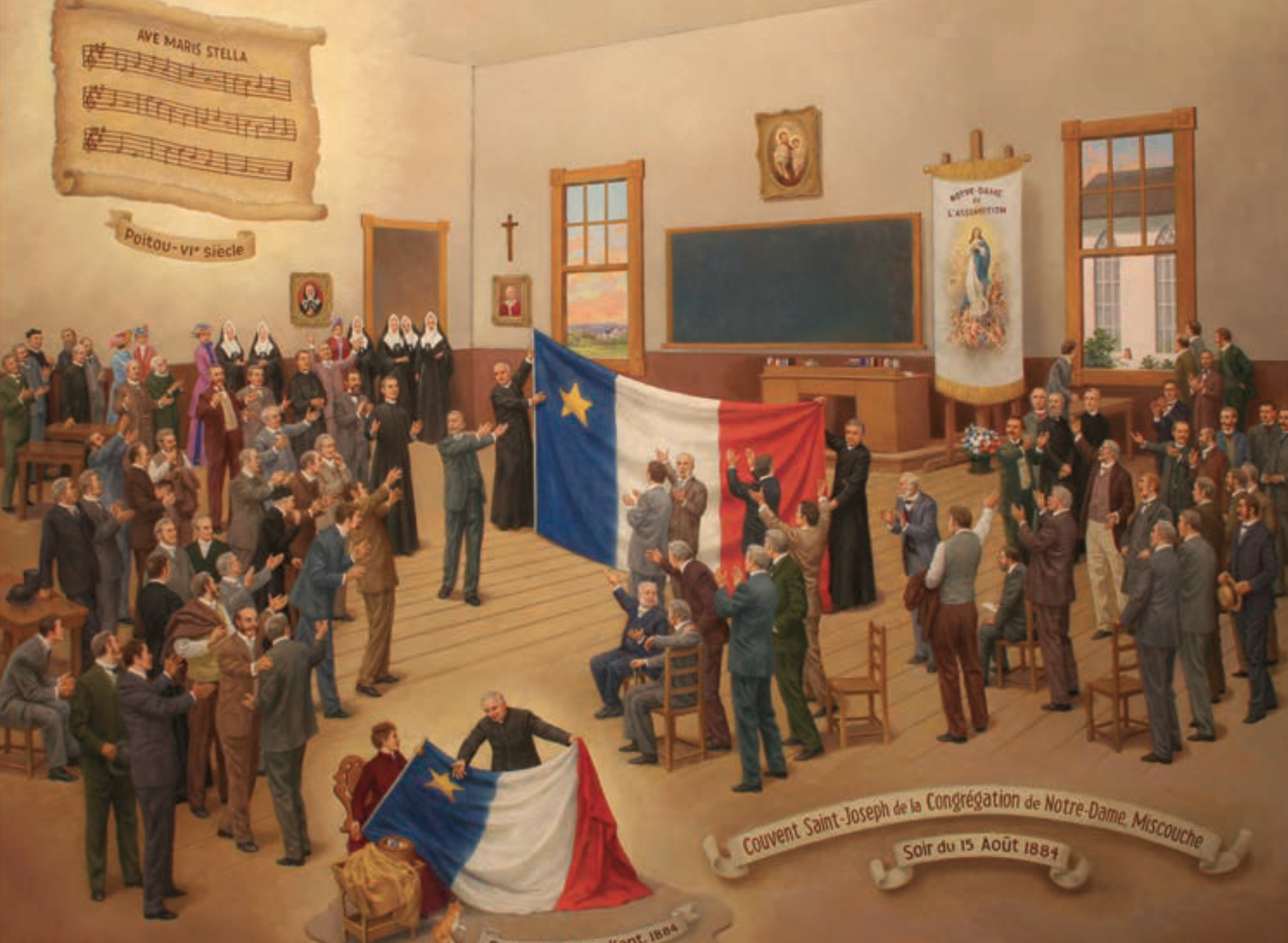 Éphémérides : 15 août 1884 : Le dévoilement du premier drapeau acadien