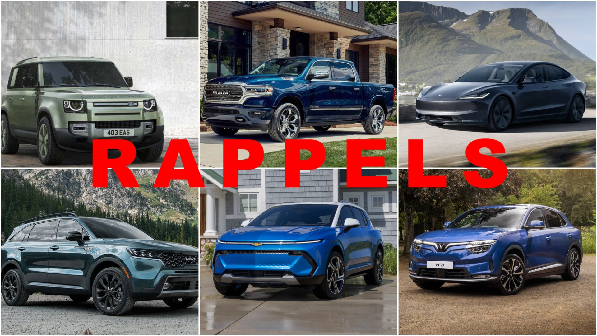 Les rappels de janvier : VinFast, Tesla, Kia, GM, Acura et plus!