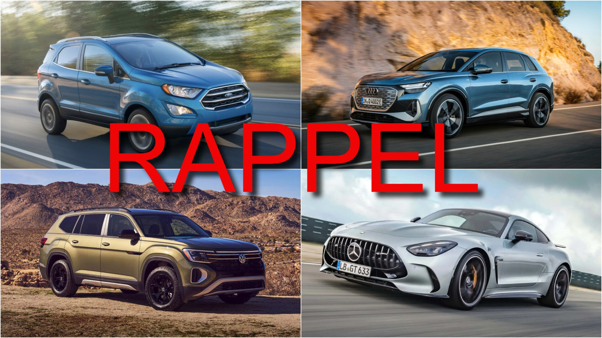 Plus de 260 000 véhicules rappelés par Mercedes-Benz, Volkswagen et Ford